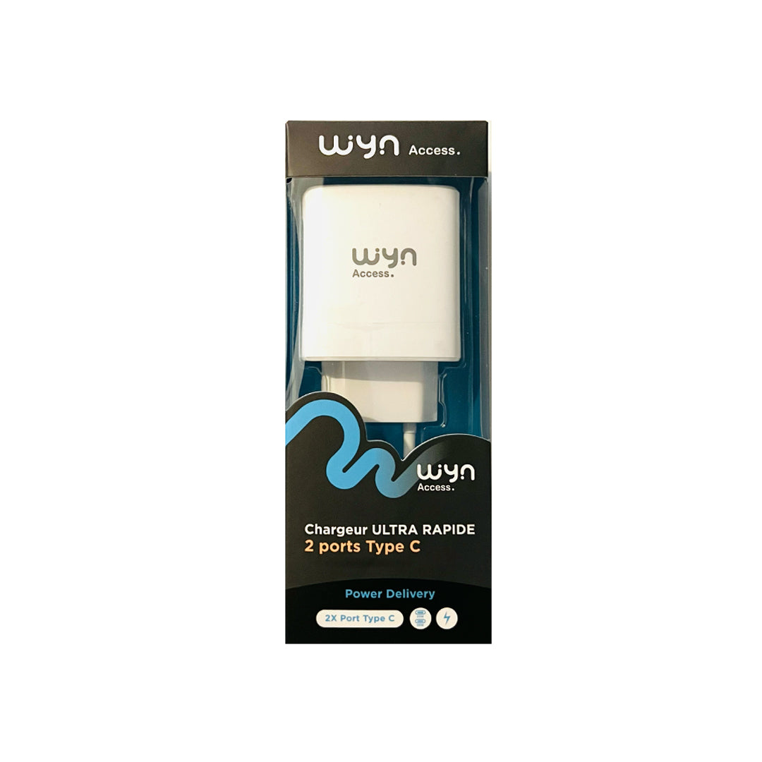 WYN Access - Prise secteur I ultra rapide 20W secteur double type C -Blanc